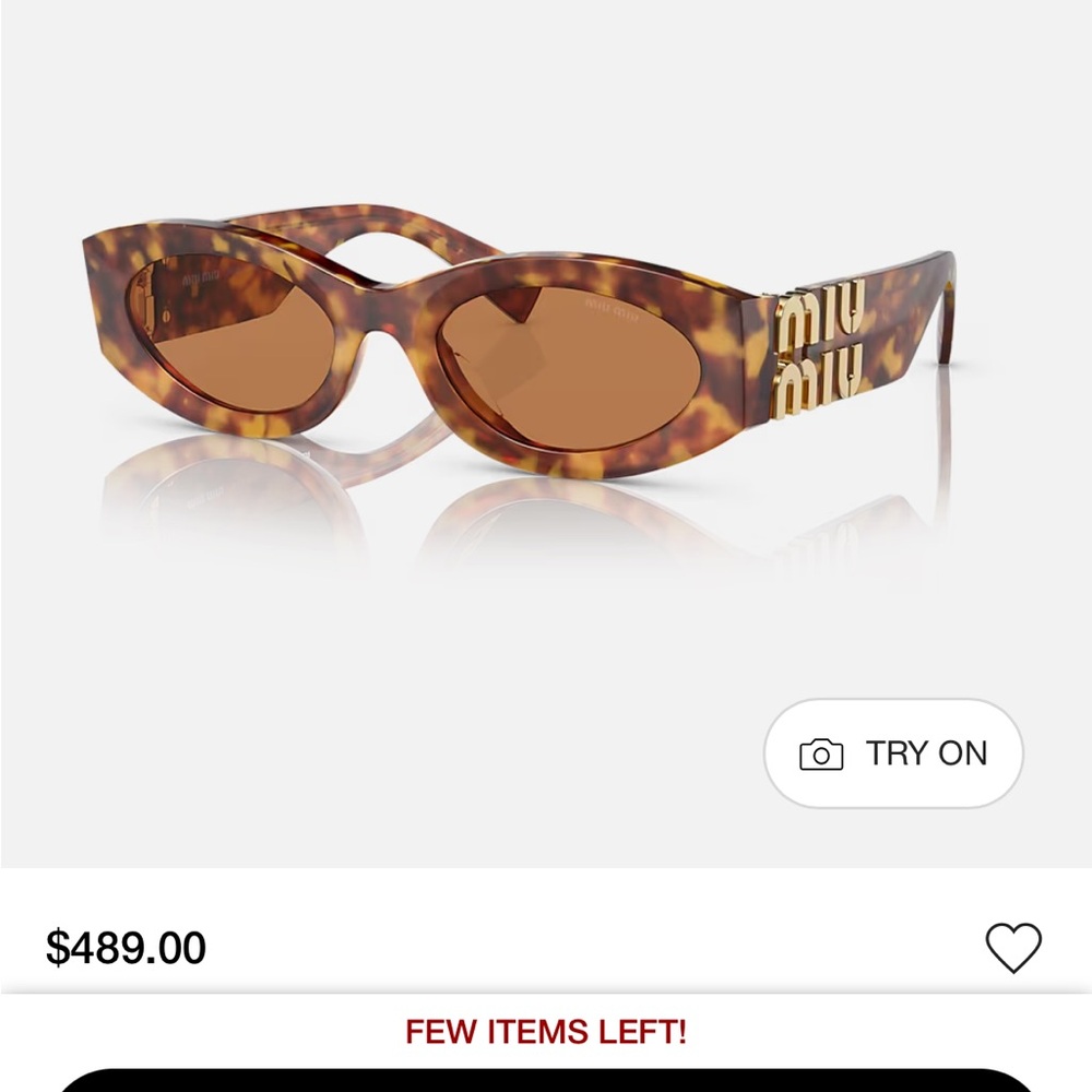 Miu miu 11WS brown tortoise sunglasses